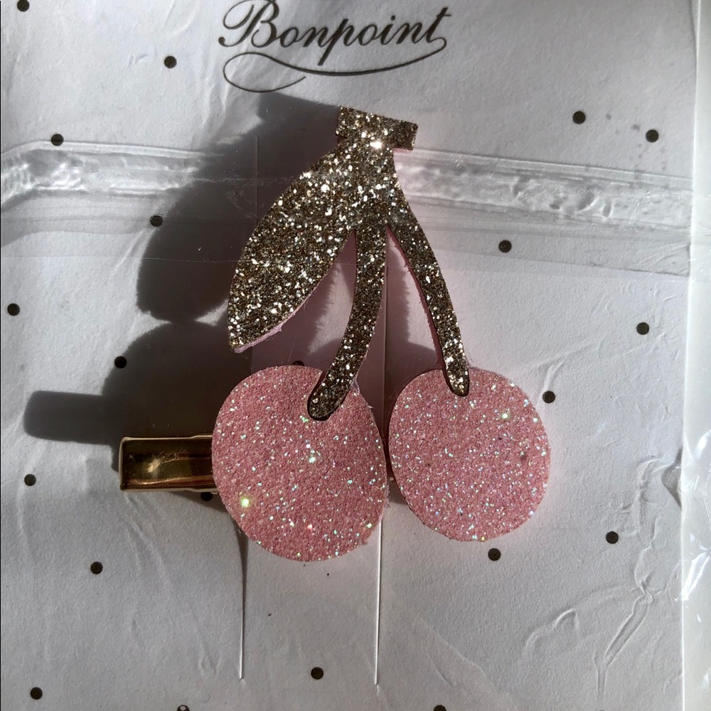 New bonpoint girls classic cherry hair clip